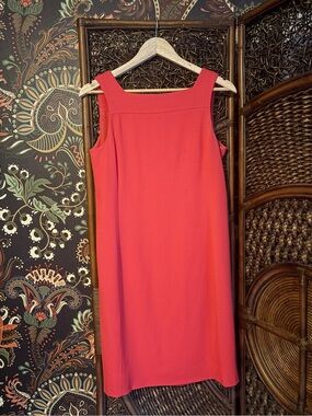 Oscar de la Renta Saks Fifth Ave Red Sleeveless Sheath Dress Size 6